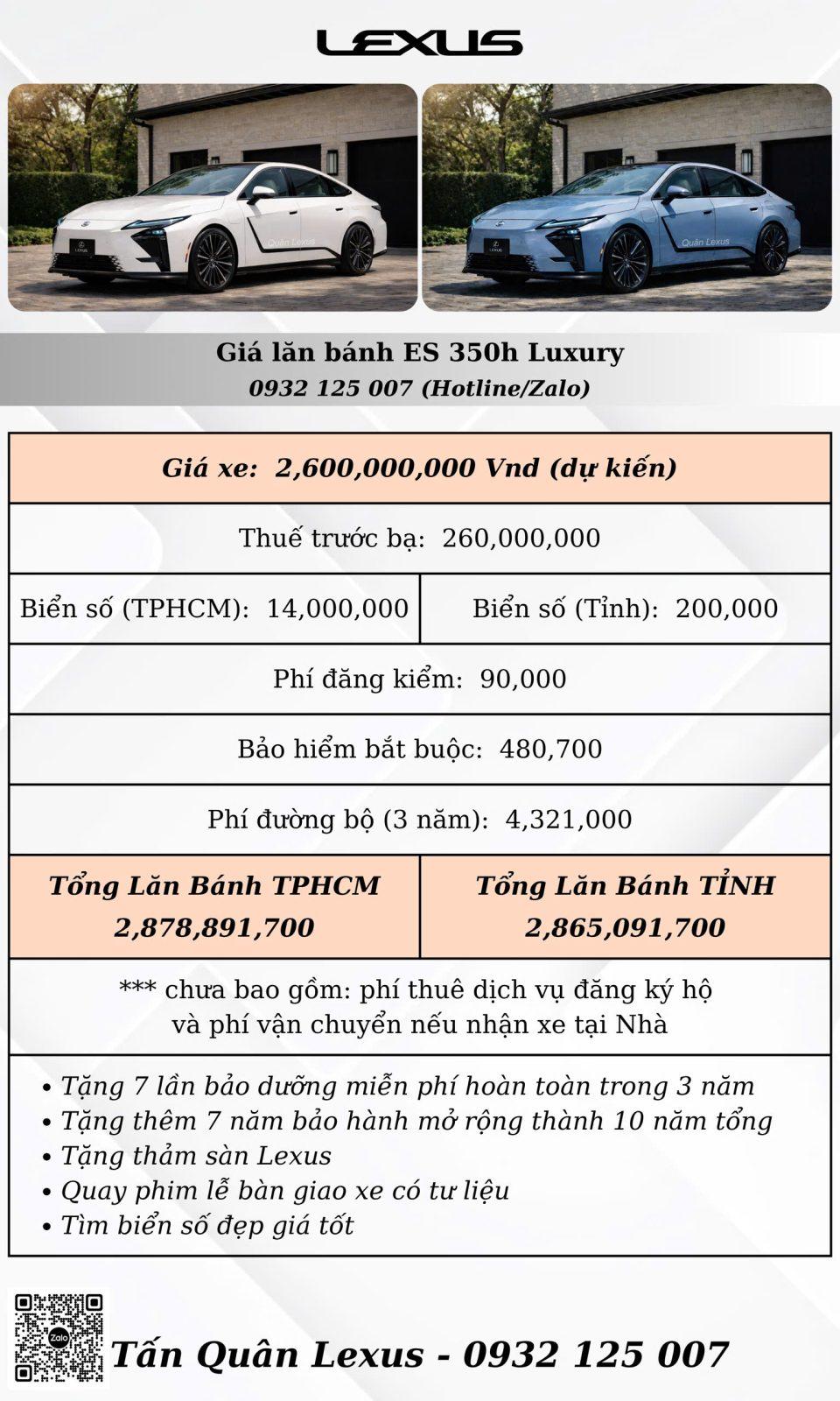 gia lan banh lexus es 350h Lexus ES