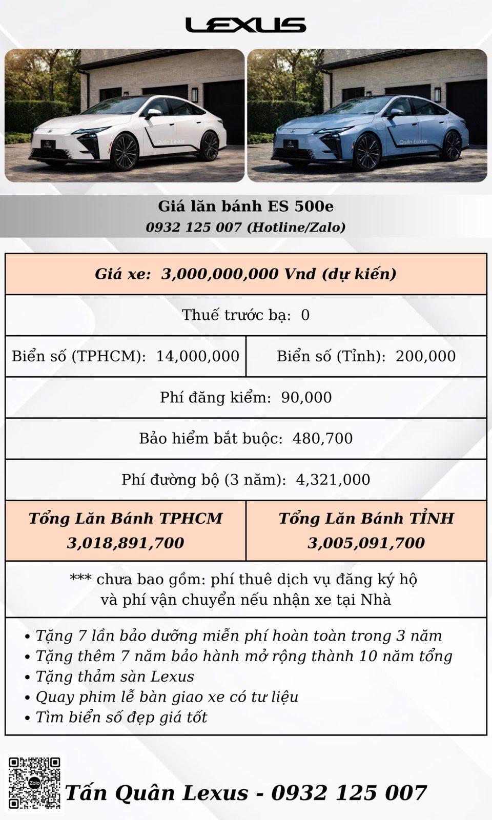 gia lan banh lexus es 500e Lexus ES