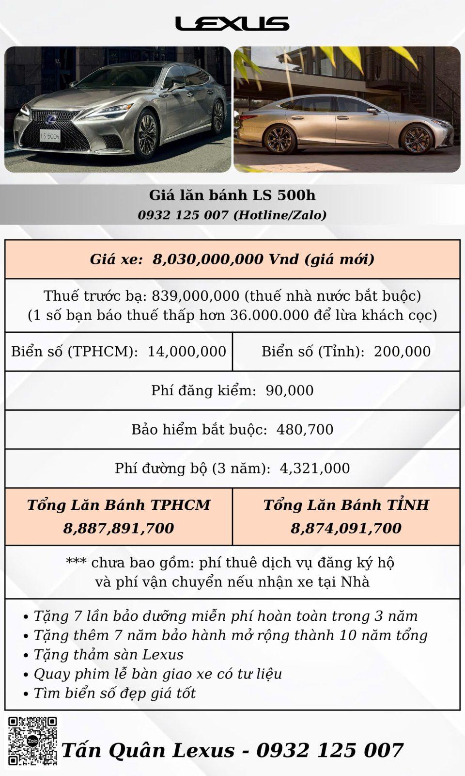 gia lan banh lexus ls500h Lexus LS