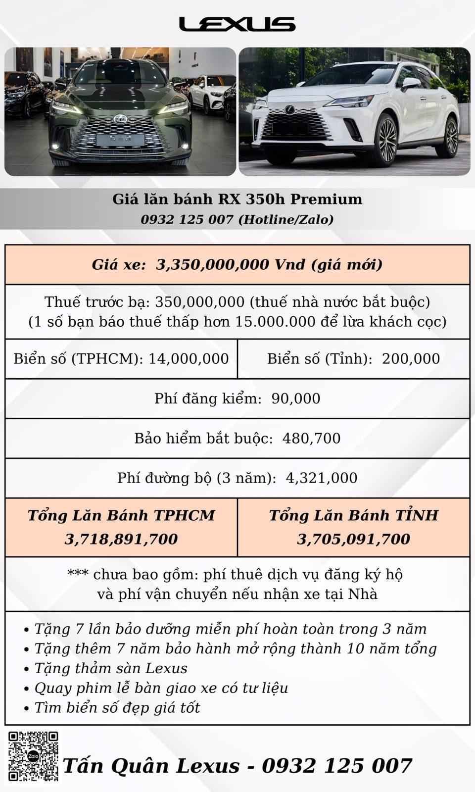 gia lan banh lexus rx350h premium Lexus RX350h Premium