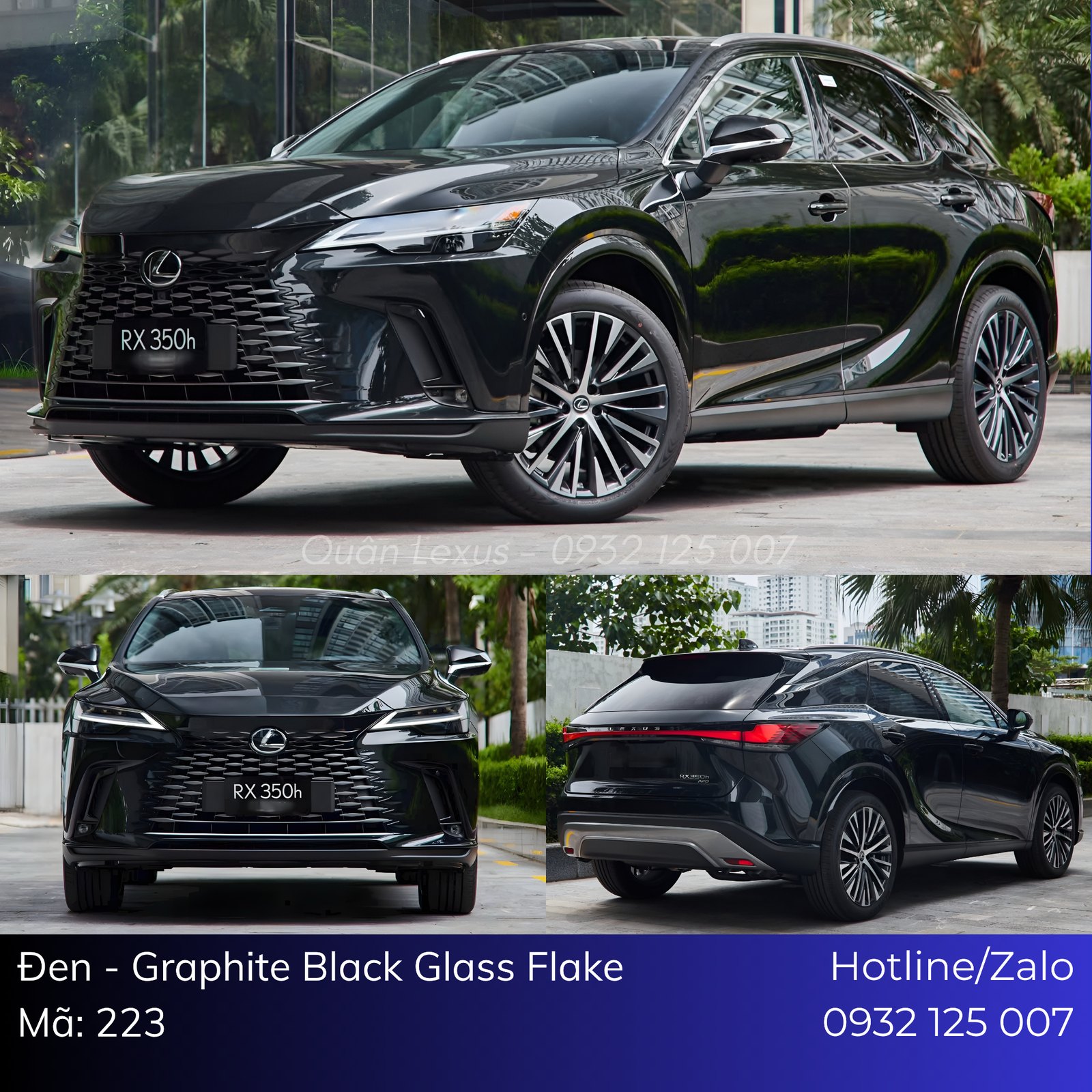 Lexus RX 350h màu Graphite Black Glass Flake 223 thực tế