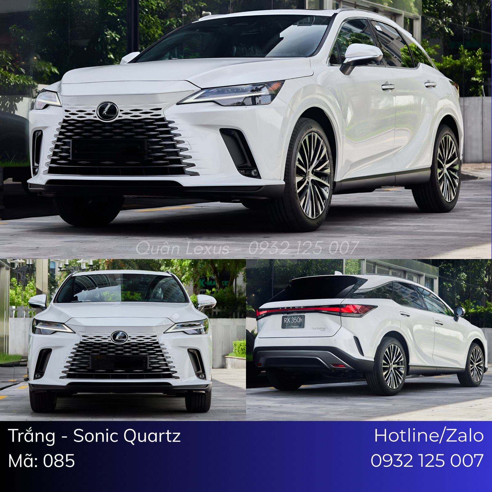 Lexus RX 350h màu trắng Sonic Quartz 085 thực tế