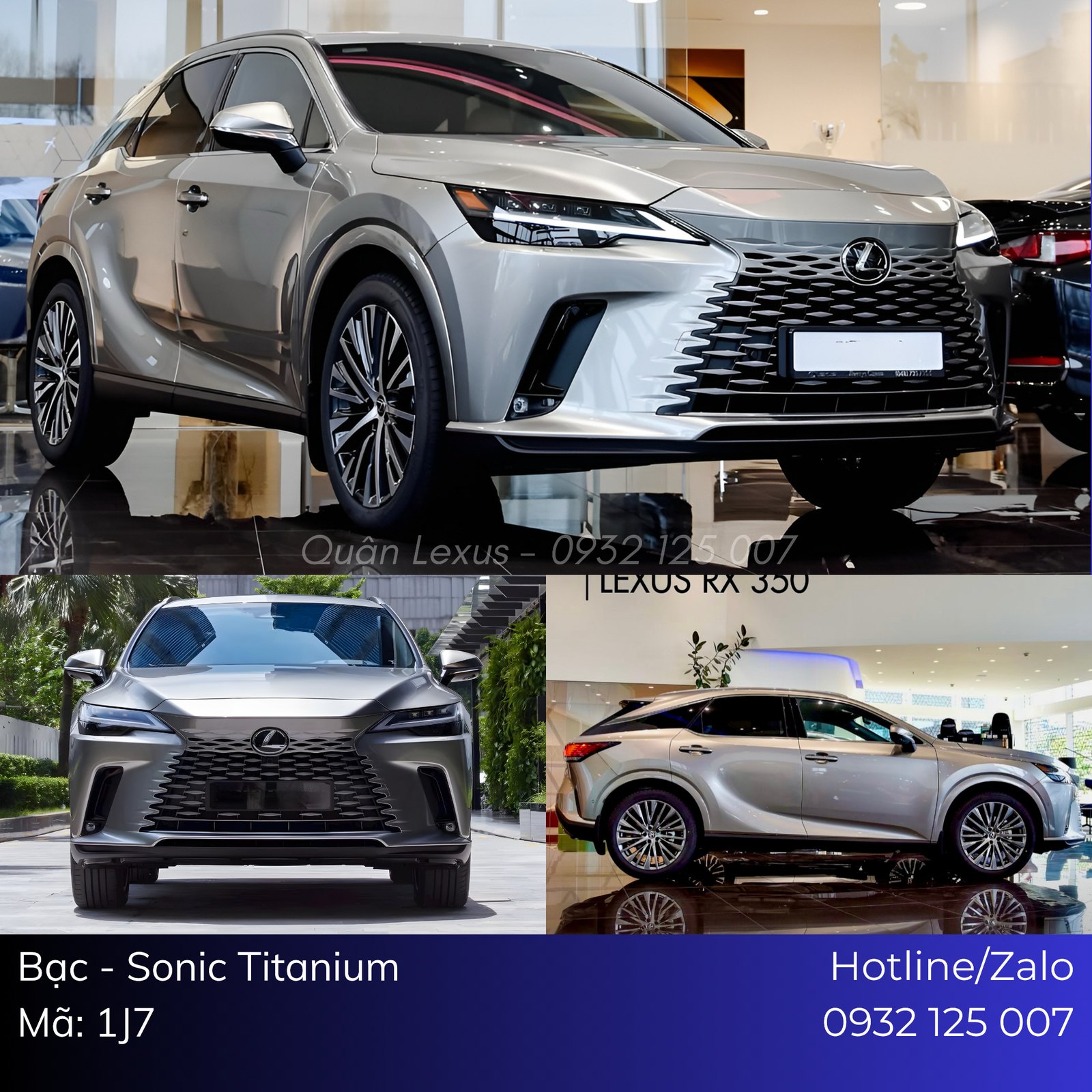 Lexus RX 350h màu bạc Sonic Titanium 1J7 thực tế