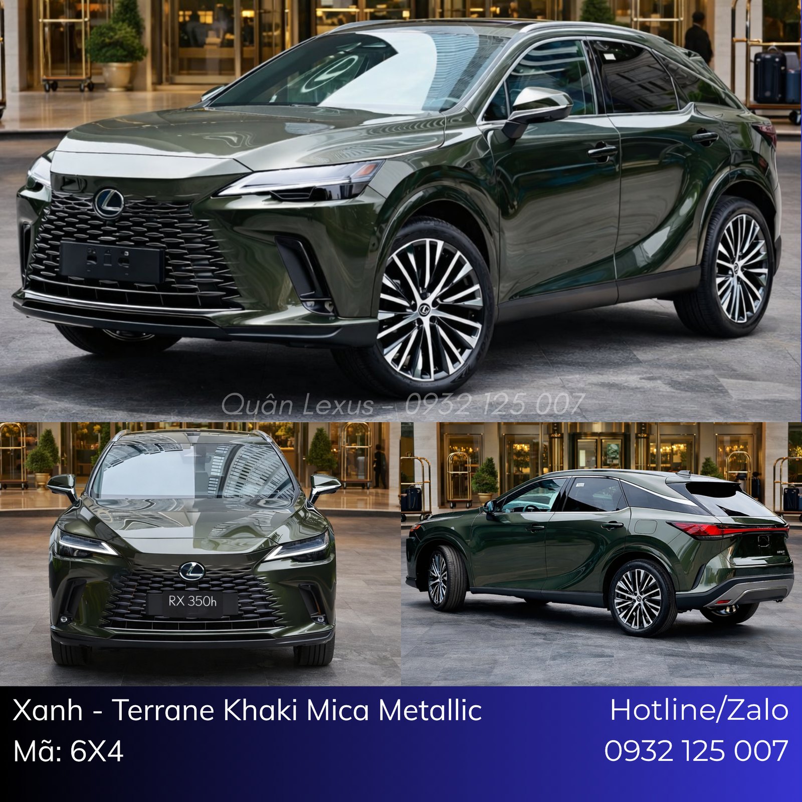 Lexus RX 350h màu Terrane Khaki Mica Metallic 6X4 thực tế